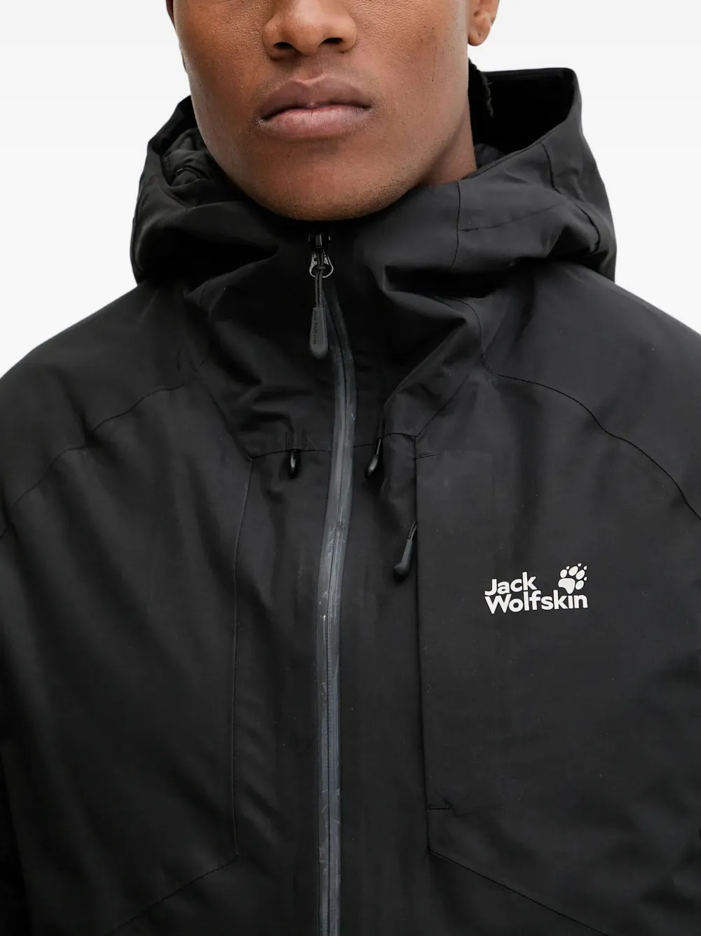 JACK WOLFSKIN Icecape trainingsjack met capuchon en ritssluiting Zwart