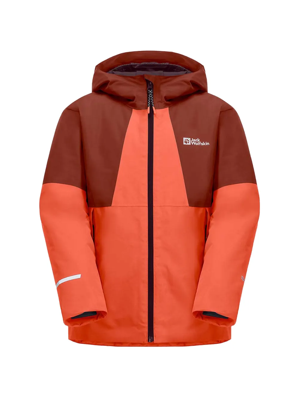JACK WOLFSKIN hooded colour-block jacket - Arancione