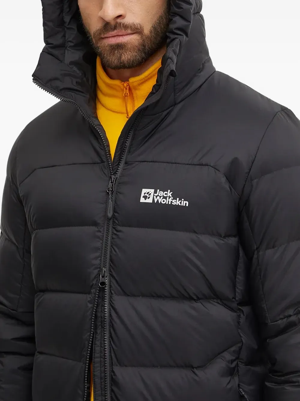 JACK WOLFSKIN Nebelhorn gewatteerd trainingsjack met capuchon Zwart