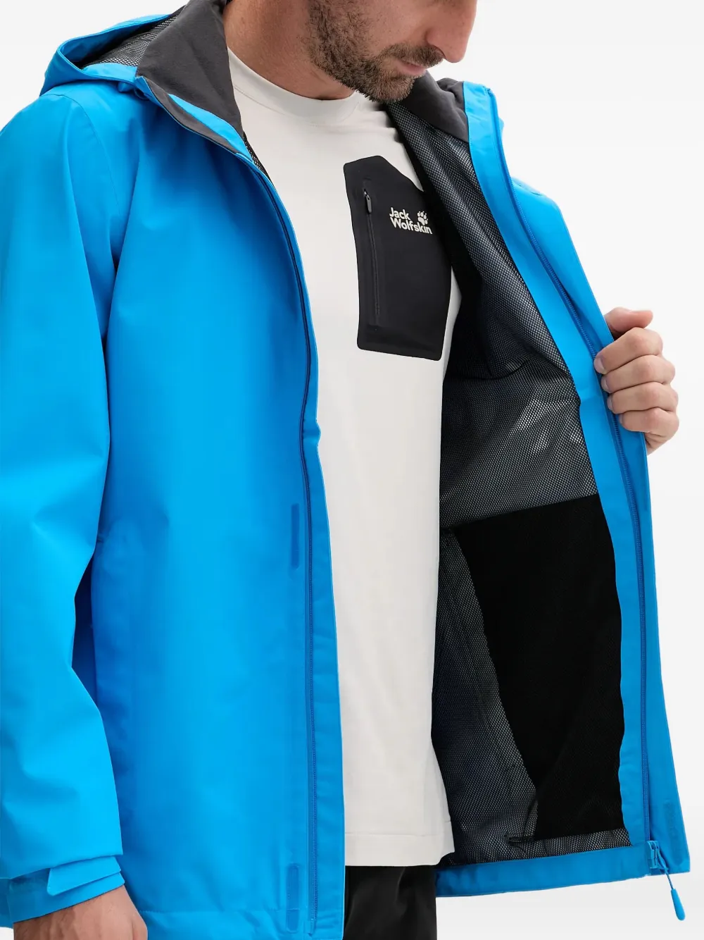 JACK WOLFSKIN Trailtime 2l trainingsjack met capuchon en rits Blauw