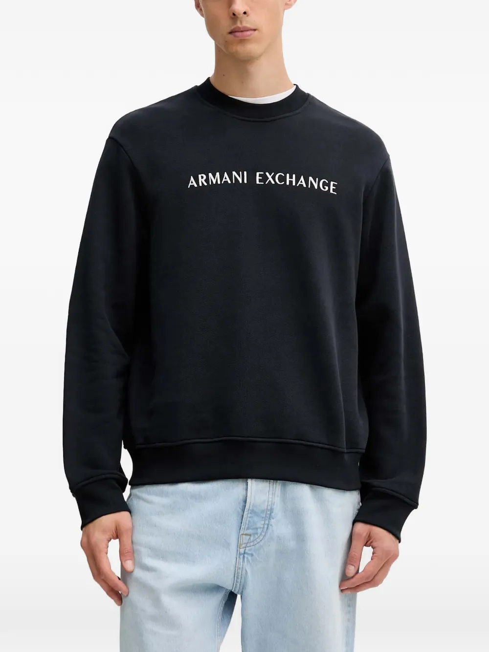 Armani Exchange long-sleeve logo-detail sweatshirt - Blu