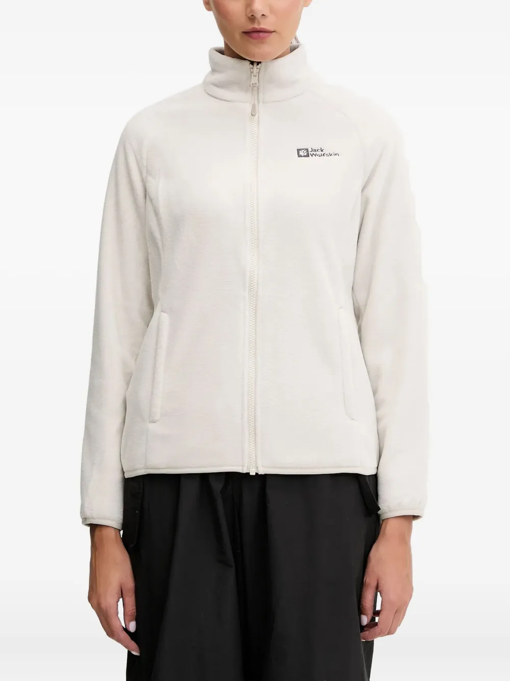 JACK WOLFSKIN Rotwand trainingsjack met capuchon en ritssluiting Beige