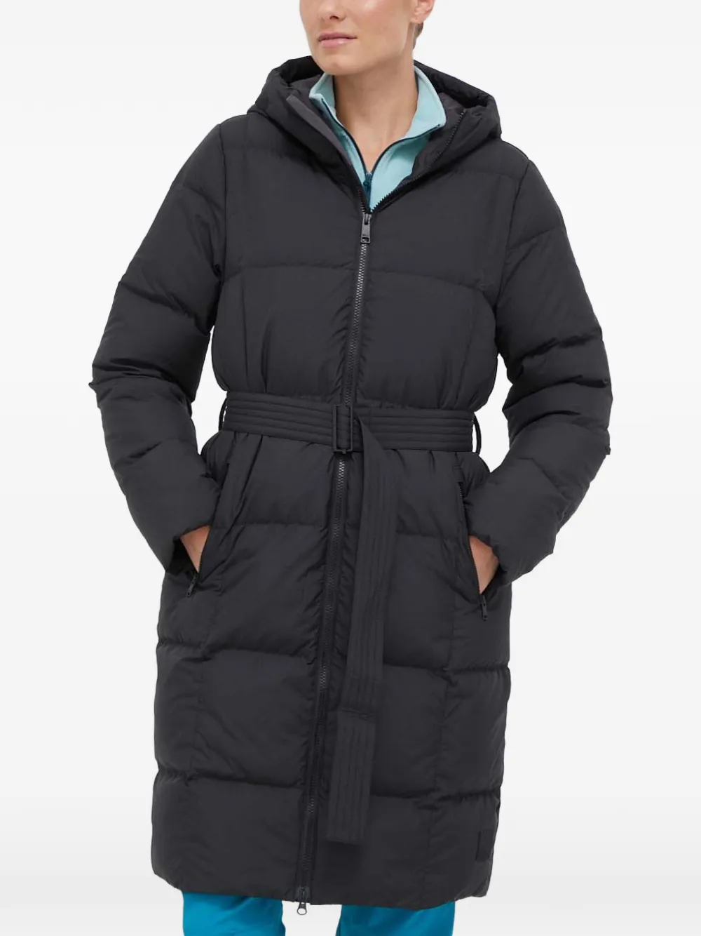JACK WOLFSKIN Frozen Lake hooded belted coat - Nero