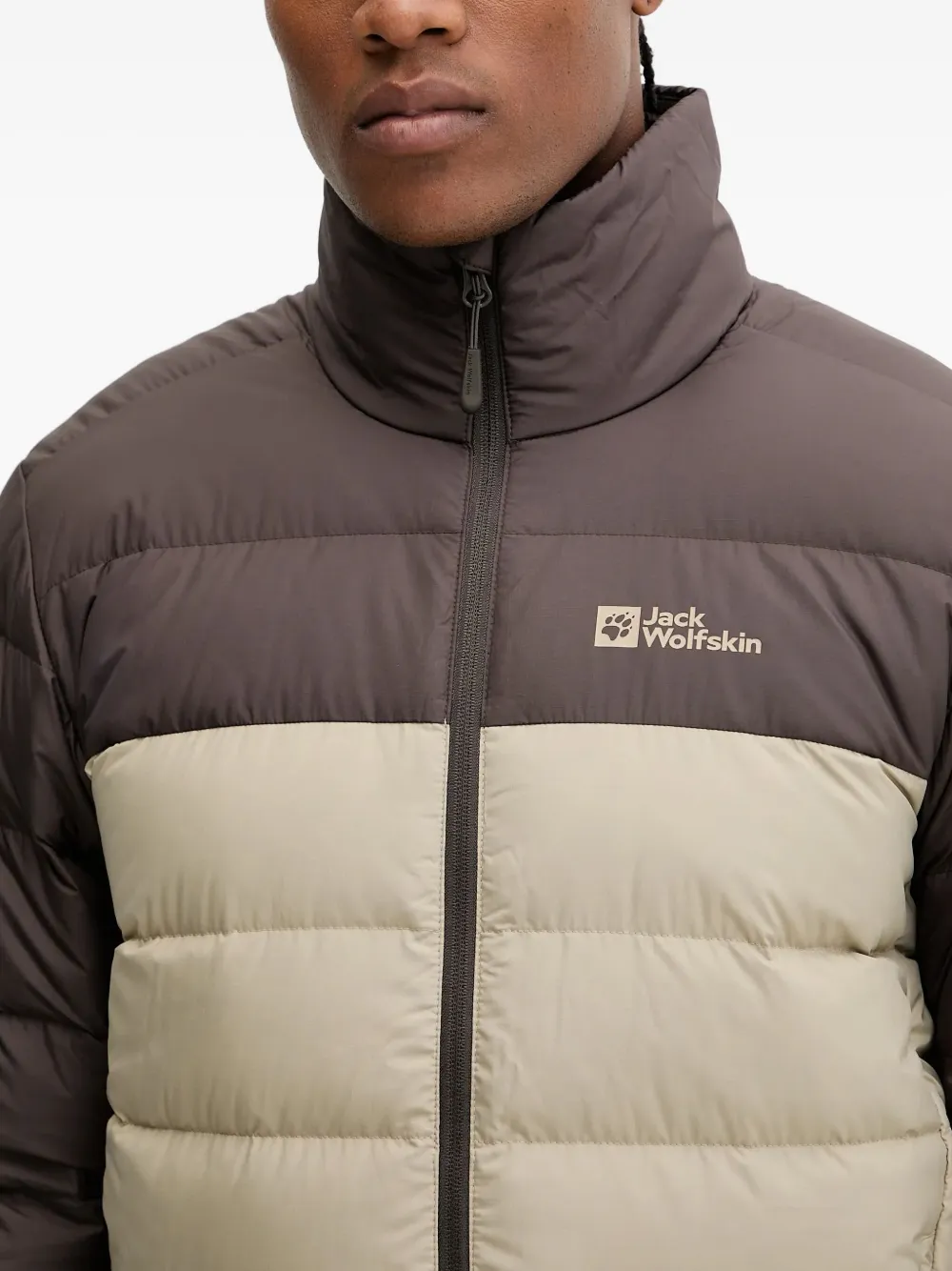 JACK WOLFSKIN Gewatteerd jack met colourblocking Bruin