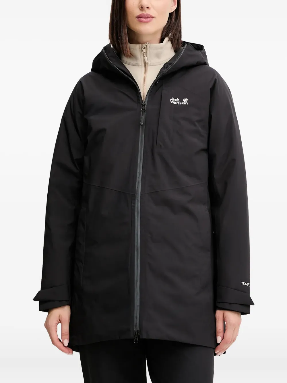 JACK WOLFSKIN chamarra deportiva con capucha y cierre | negro | Image 1
