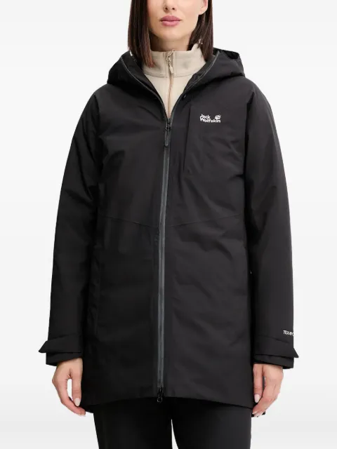 JACK WOLFSKIN zip-fastening hooded performance jacket
