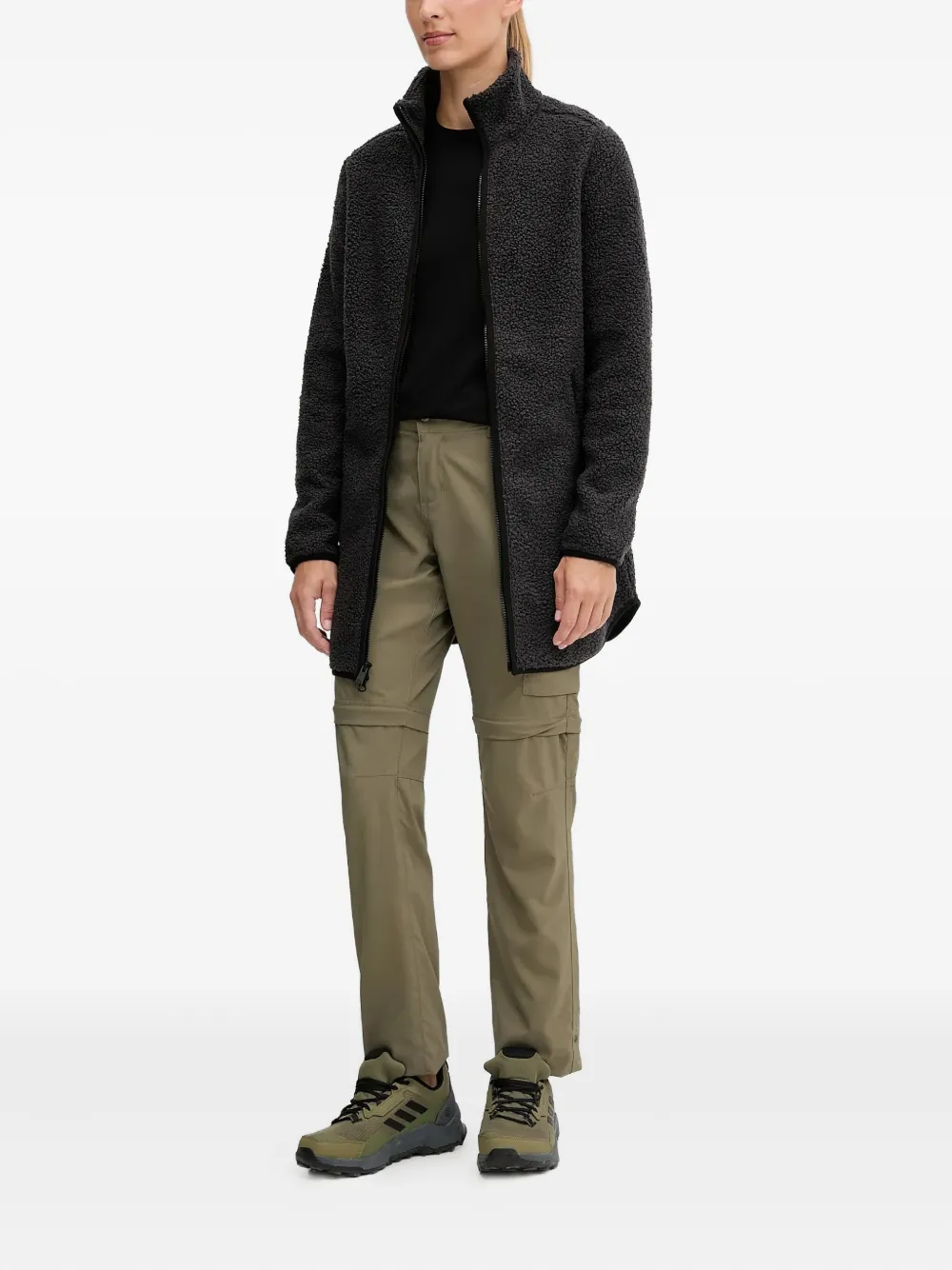 Jack Wolfskin High Curl Zip-fastening Coat In Gray