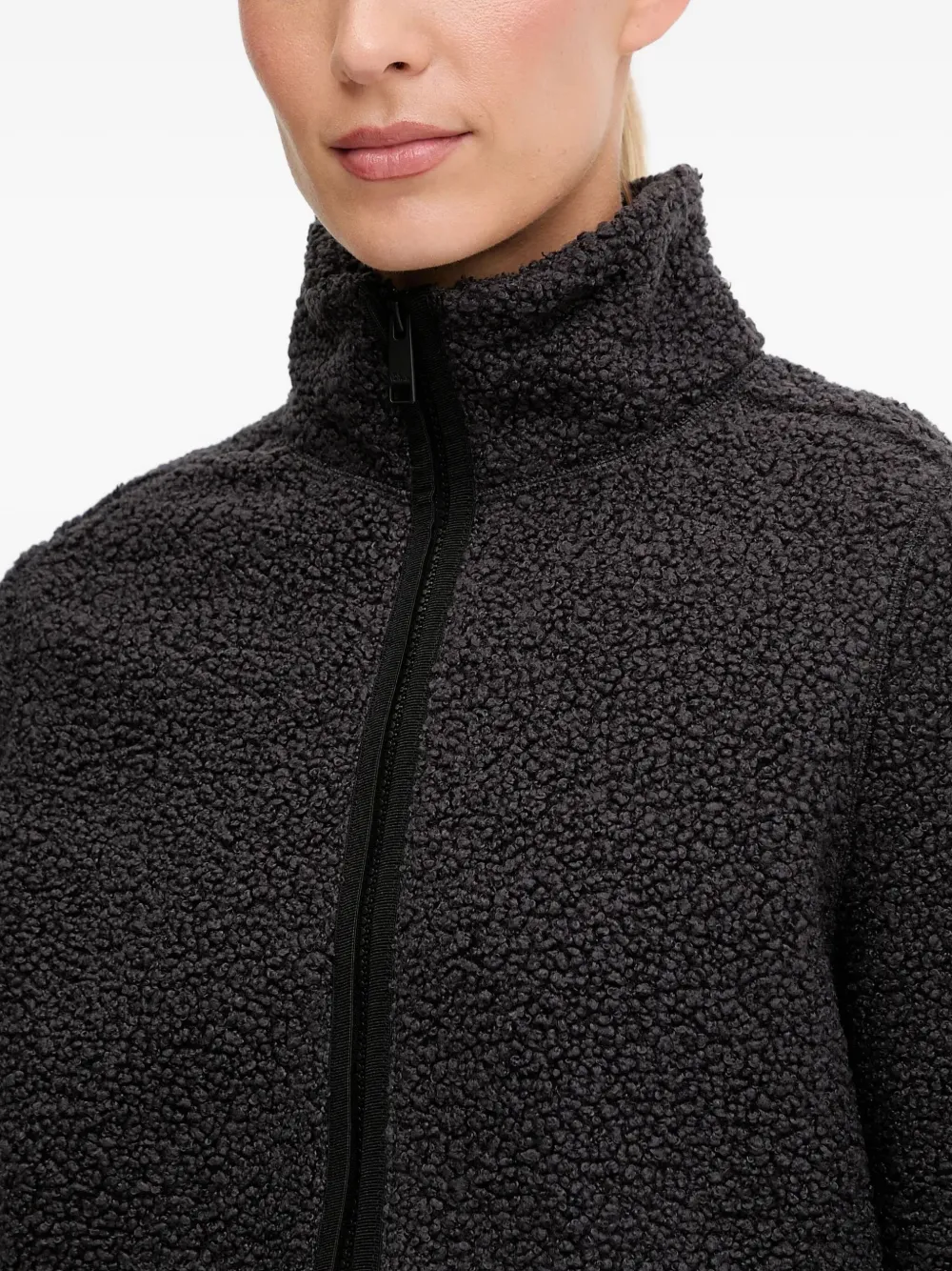 Jack Wolfskin High Curl Zip-fastening Coat In Gray