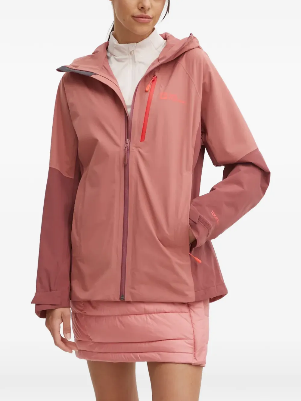 JACK WOLFSKIN Eagle Peak hooded colour-block jacket - Rosa