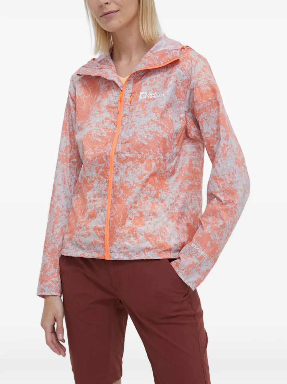 JACK WOLFSKIN Prelight hooded printed jacket - Arancione