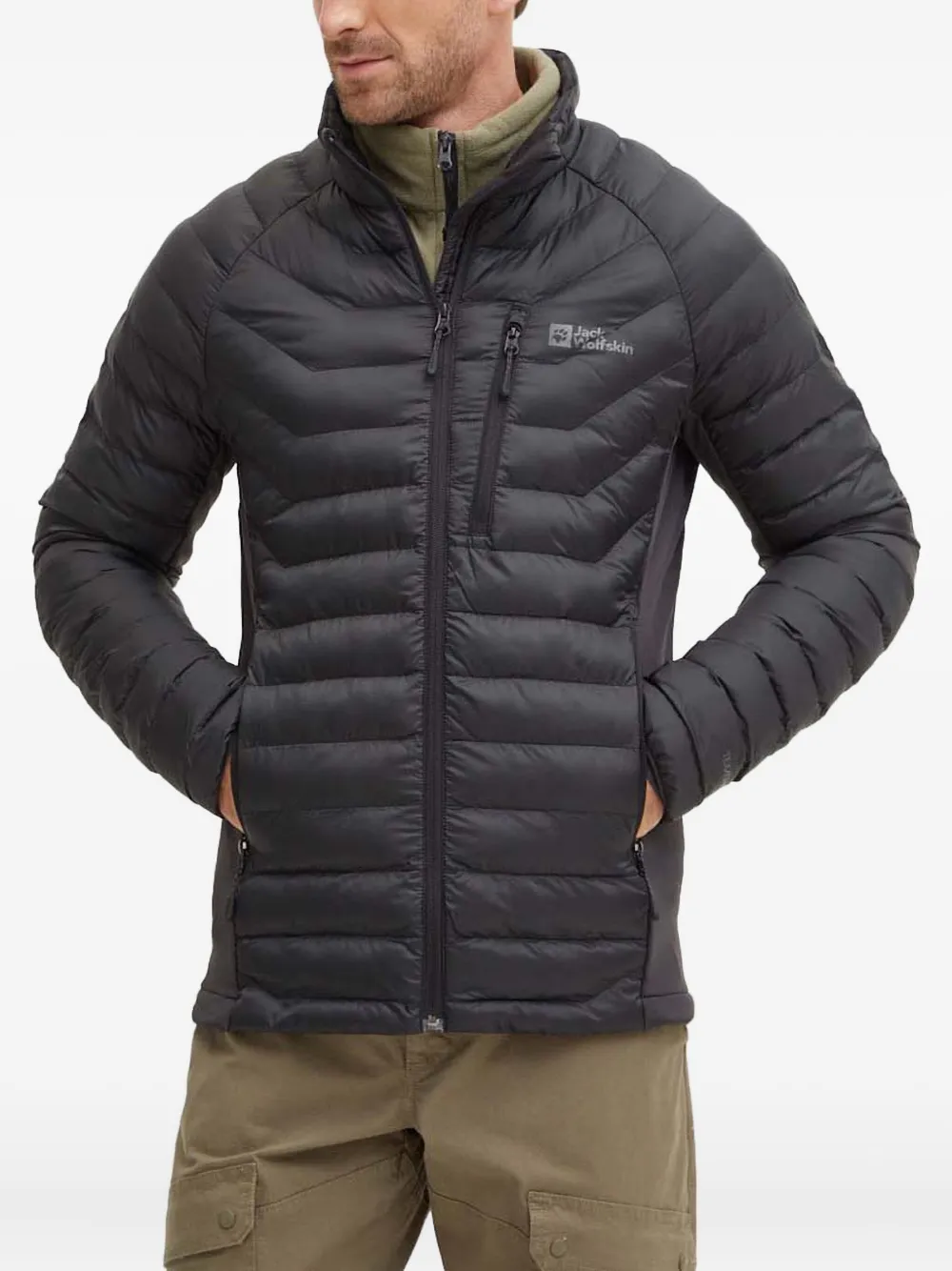 JACK WOLFSKIN quilted zip-fastening performance jacket | Black | Image 1