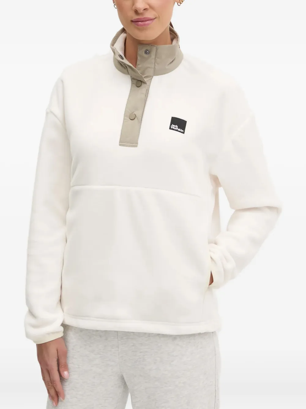 JACK WOLFSKIN Top con bottoni - Bianco