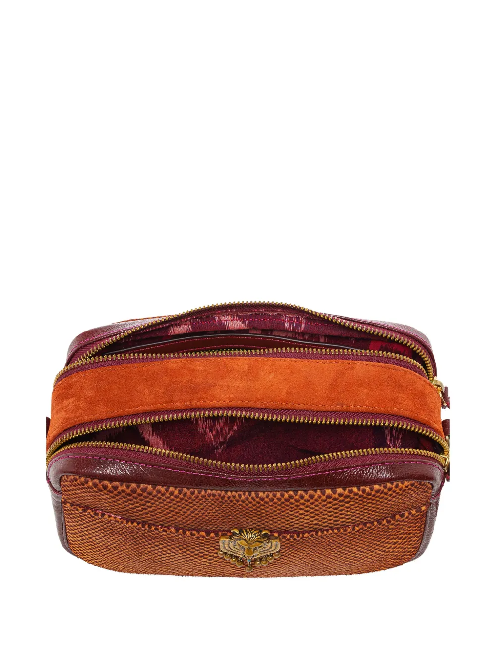 Claris Virot Suede Lily Cross Body Bag In Brown