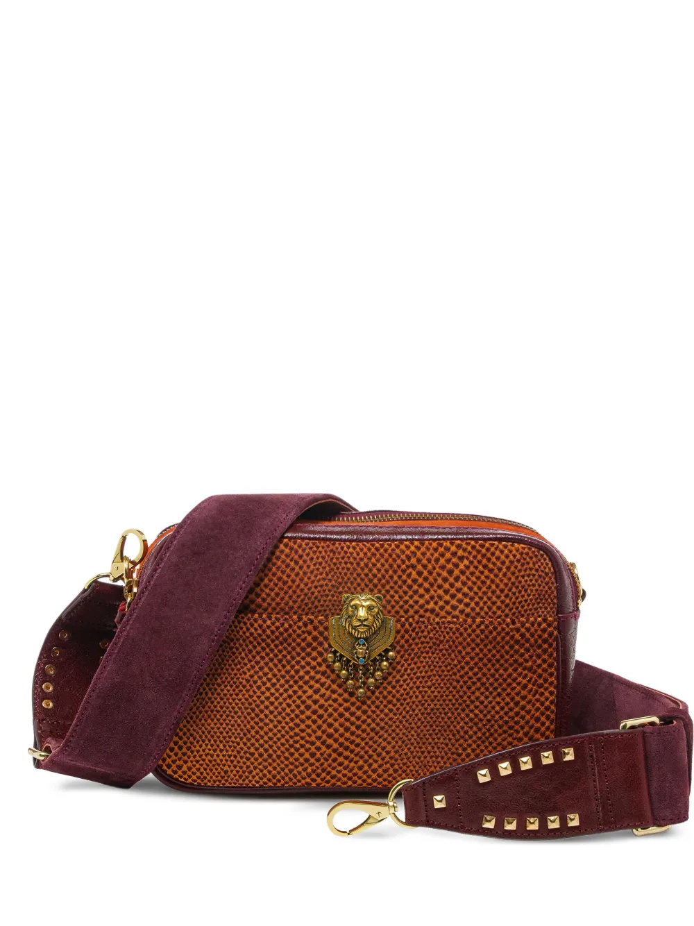 Claris Virot suede Lily cross body bag - Marrone