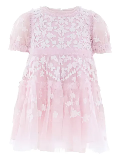 NEEDLE & THREAD KIDS vestido manga corta con estampado floral