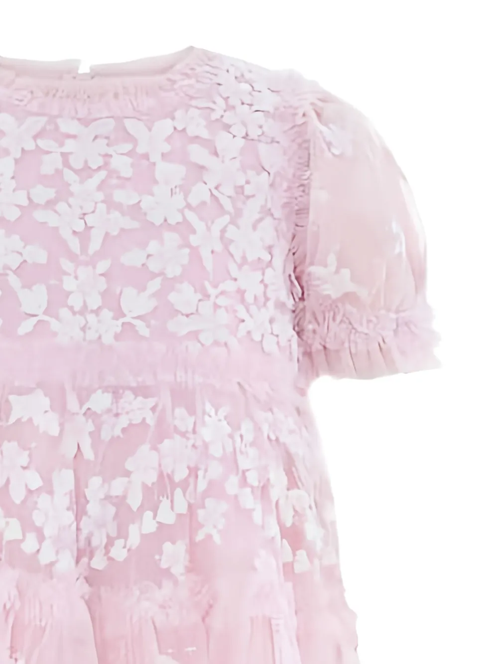 NEEDLE & THREAD KIDS Jurk met korte mouwen en bloemenprint - Roze