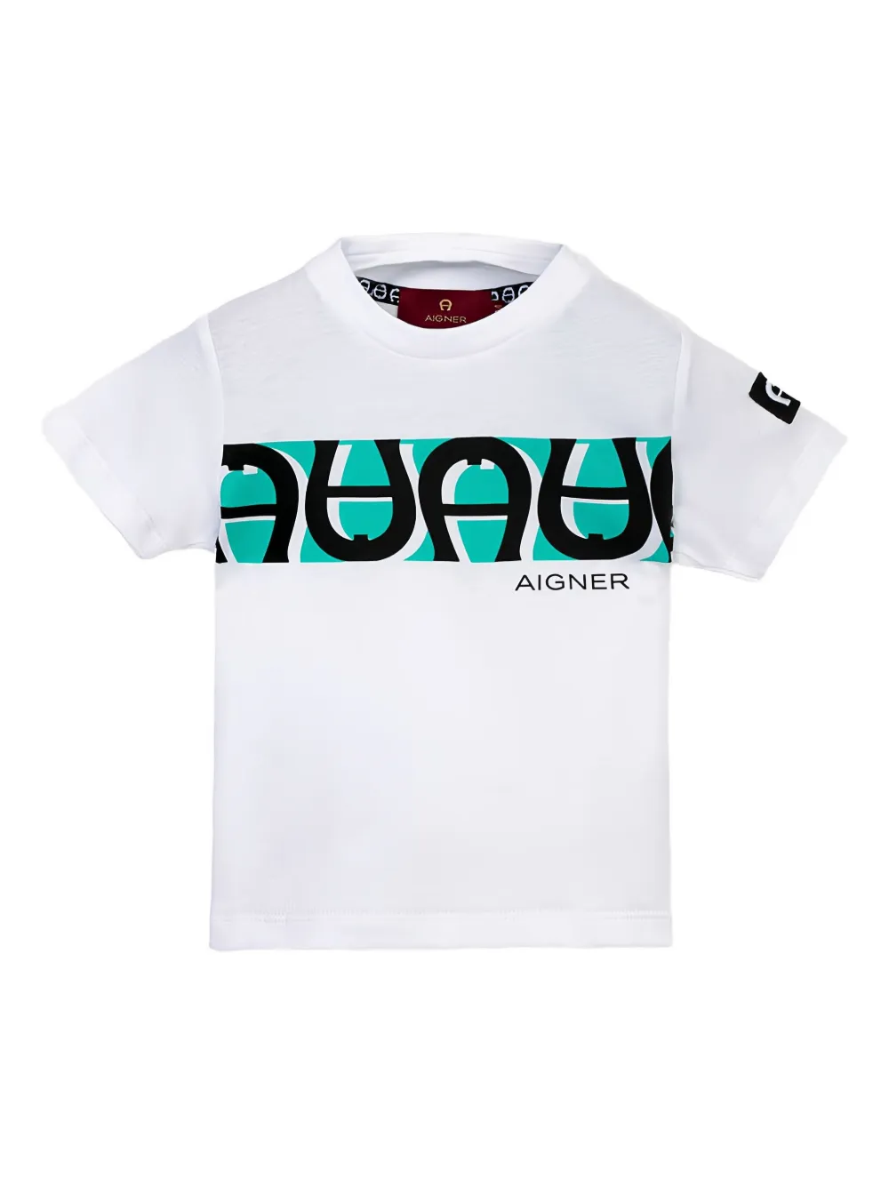 Aigner Kids T-shirt met logopatch Wit