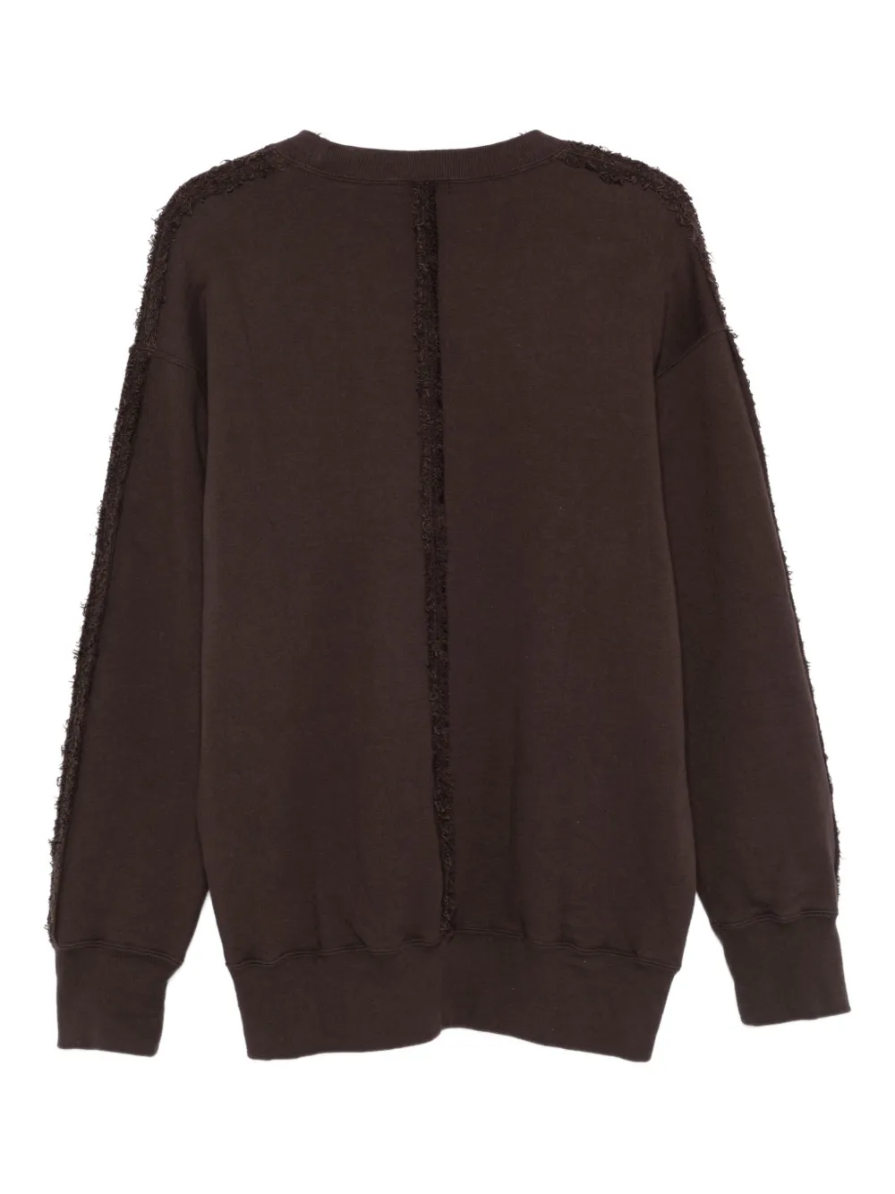 Comme des Garçons Homme Sweater met franje en vlakken - Bruin