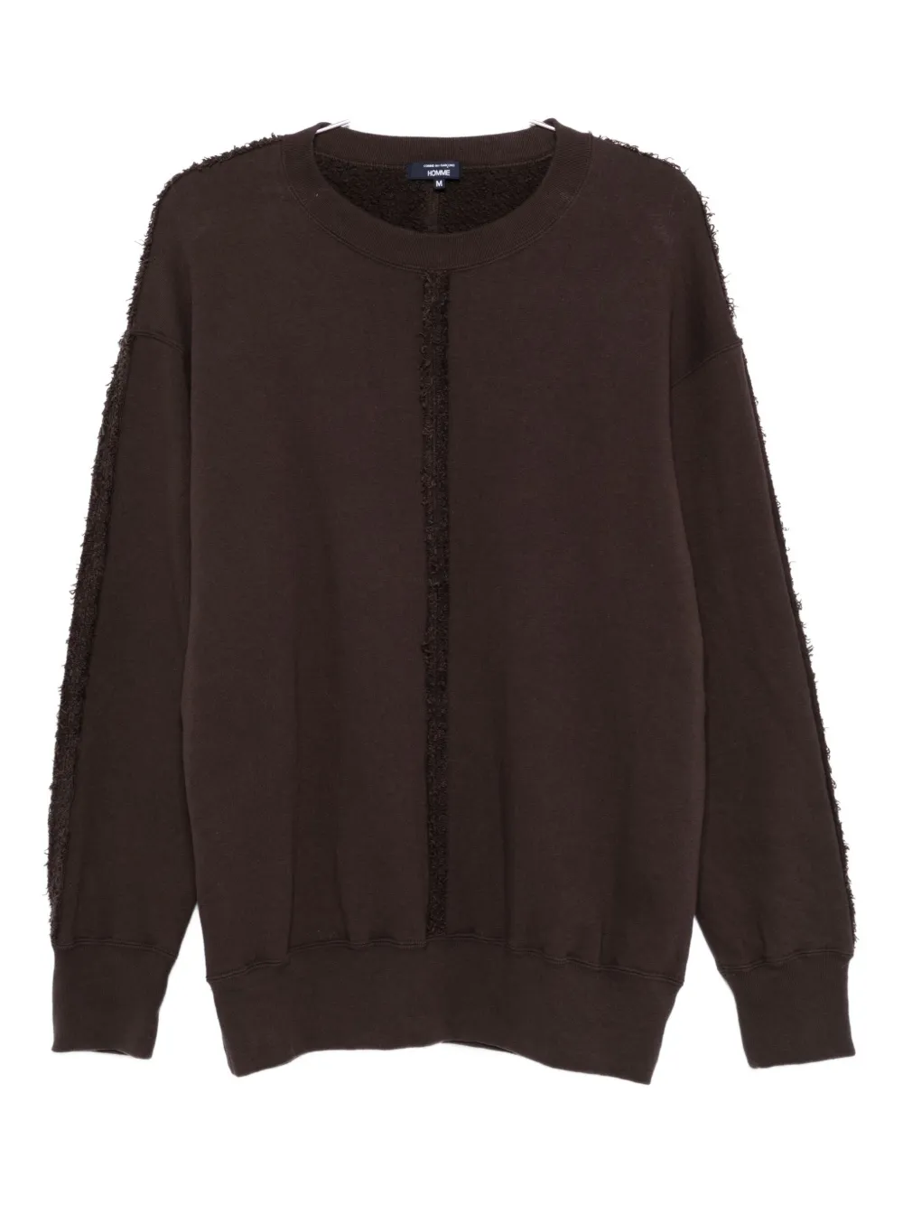 Comme des Garçons Homme frayed-detail panelled sweatshirt - Marrone