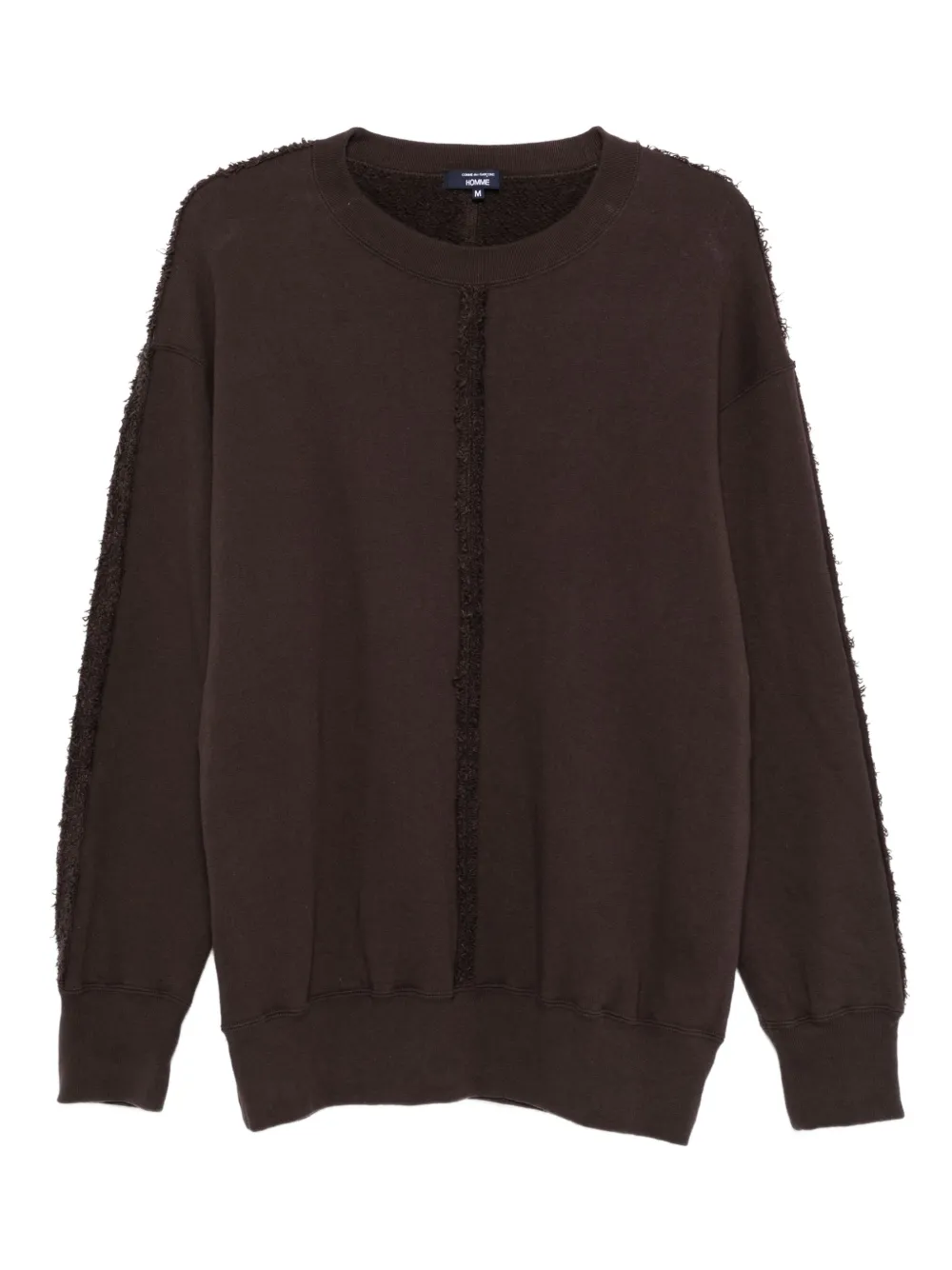 Comme des Garçons Homme frayed-detail panelled sweatshirt – Brown