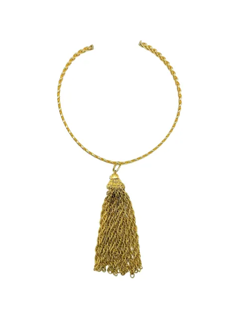 Grosse Vintage 1970 chain tassel choker necklace