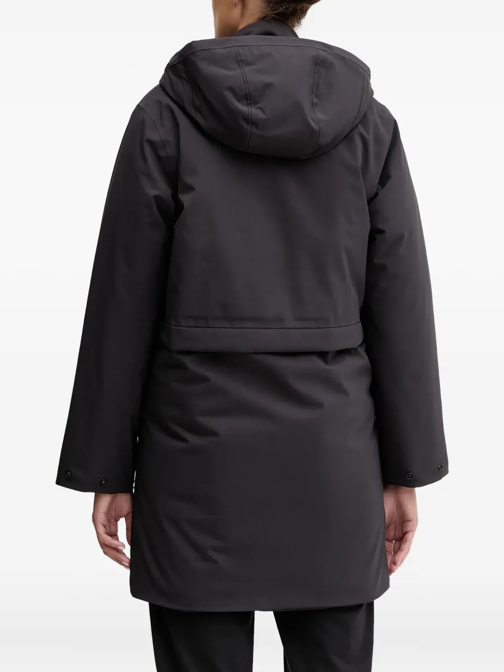 Jack Wolfskin Wintertide Hooded Coat In Black
