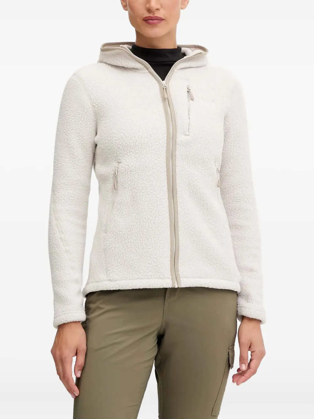 Jack Wolfskin Hooded Zip Sweatershirt In Neutral