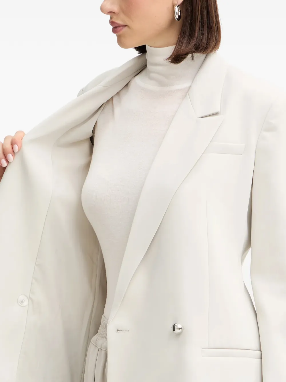 Armani Exchange Blazer met dubbele rij knopen Beige