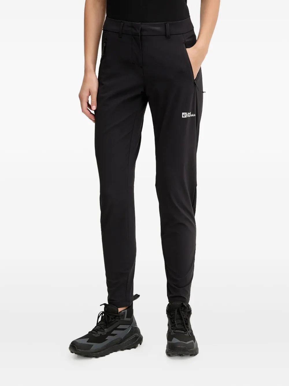 JACK WOLFSKIN Pantaloni sportivi Hikeout con zip - Nero