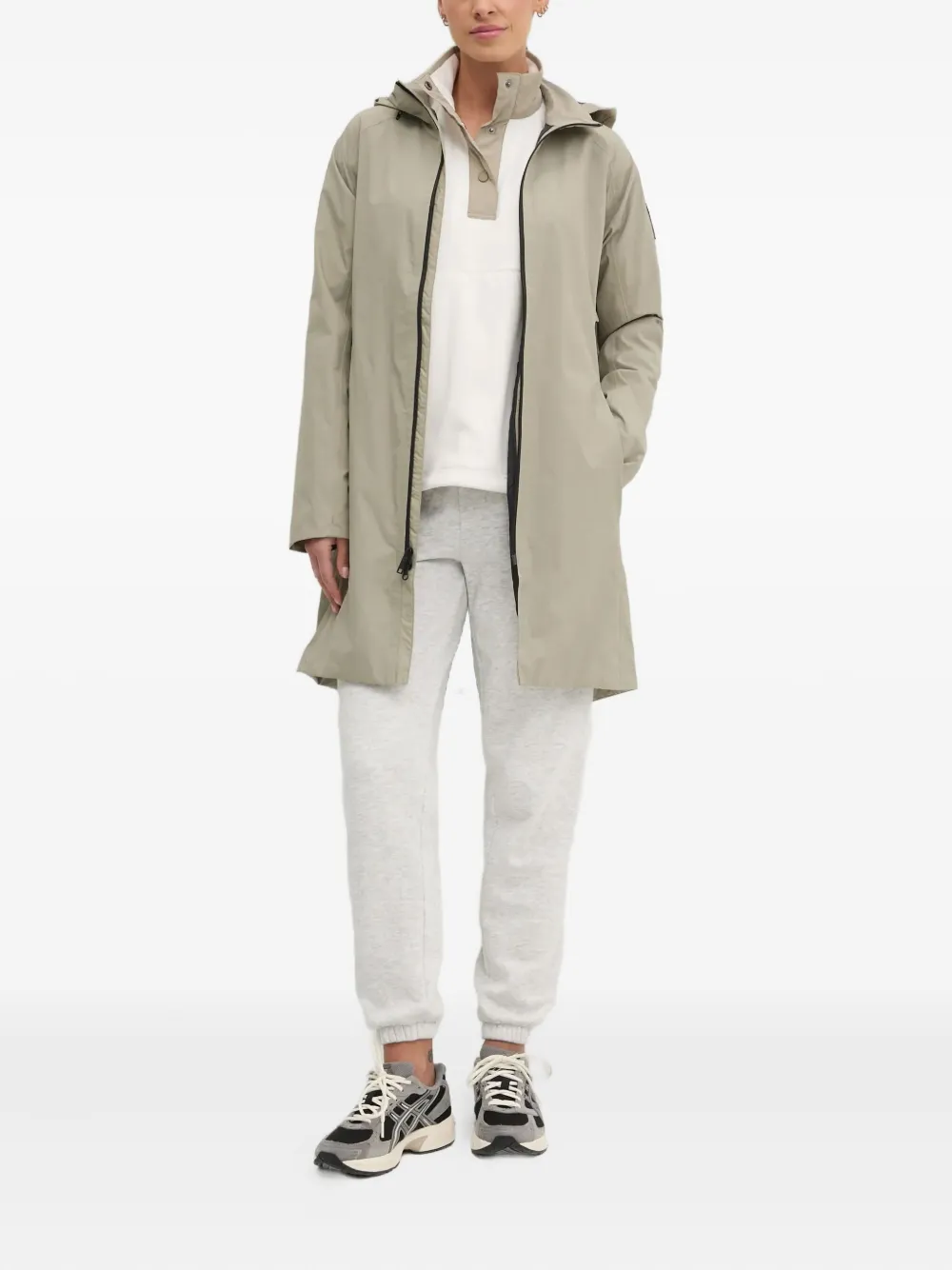 Jack Wolfskin Wellsee Hooded Trench Coat In Gray