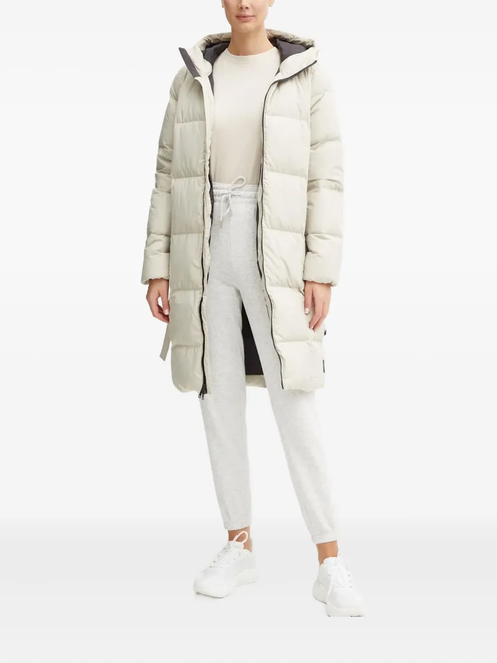 JACK WOLFSKIN Frozen Lake jas met capuchon en ceintuur - Beige