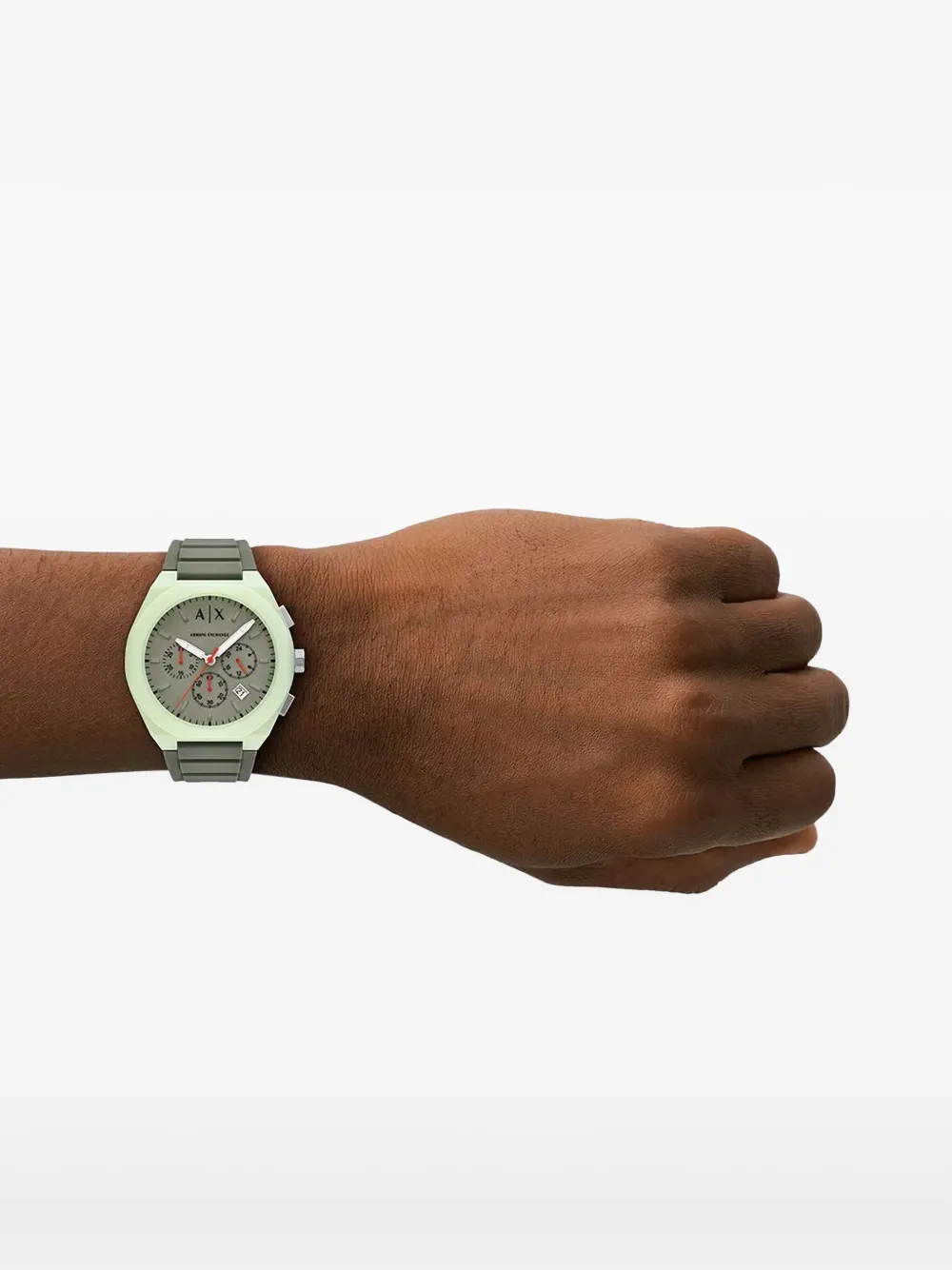 Armani Exchange Silicone Chronograph 44mm - Groen