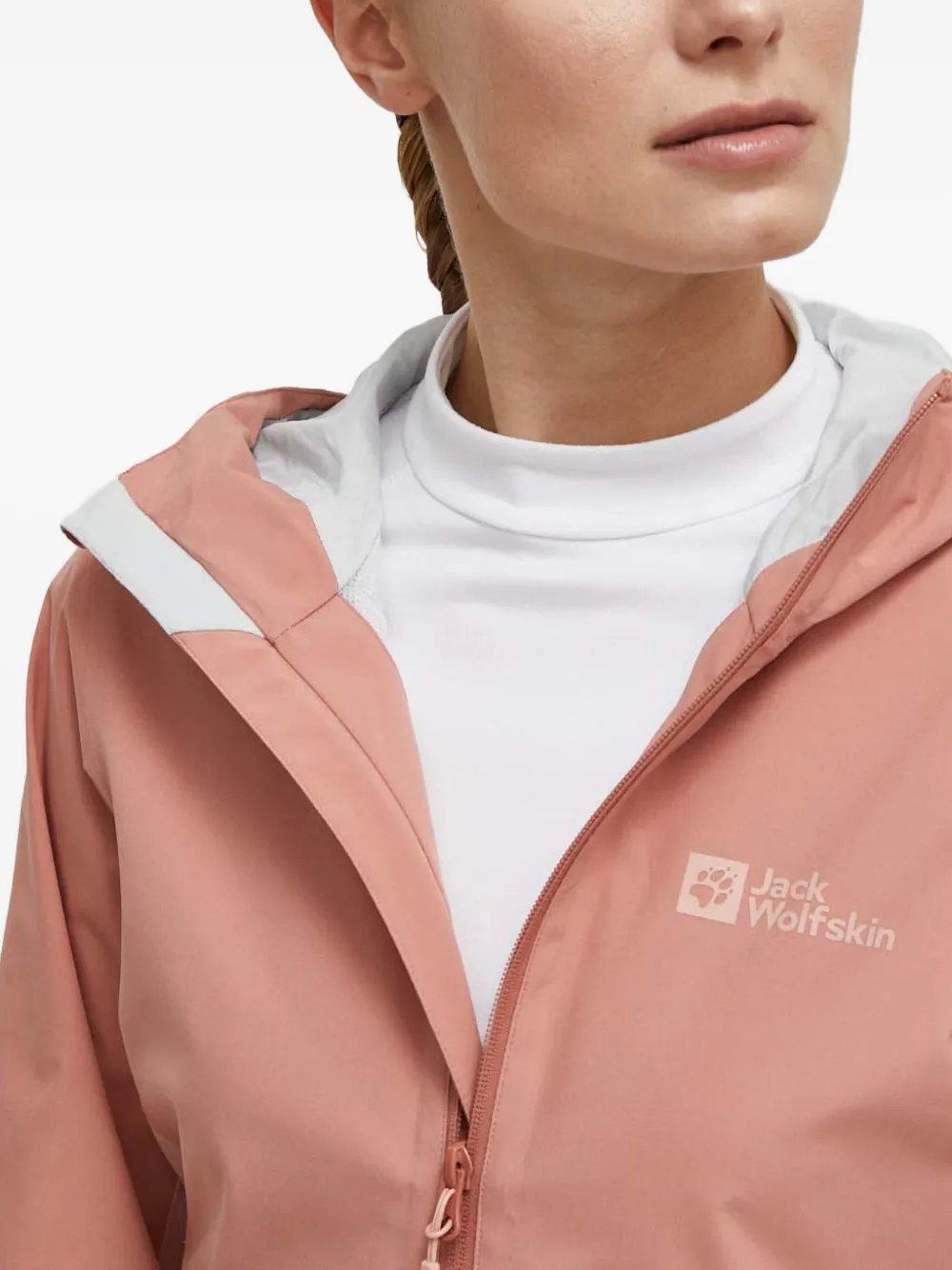 Jack Wolfskin Weiltal Hooded Colour-block Performance Jacket In Pink