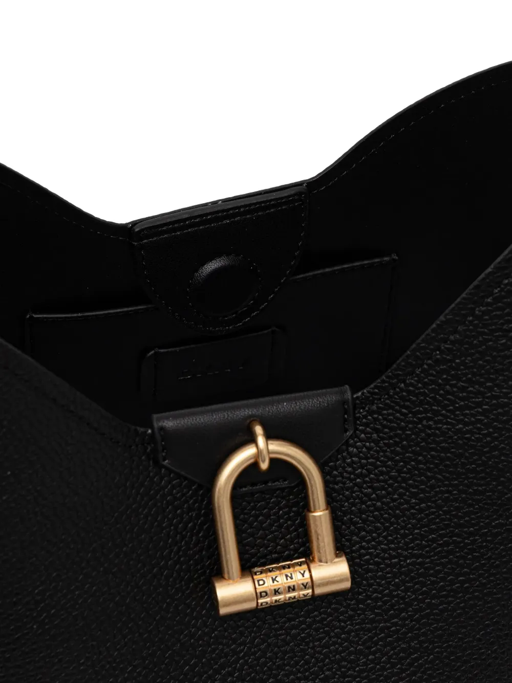 Dkny Karlie Combination-lock Shoulder Bag In Black