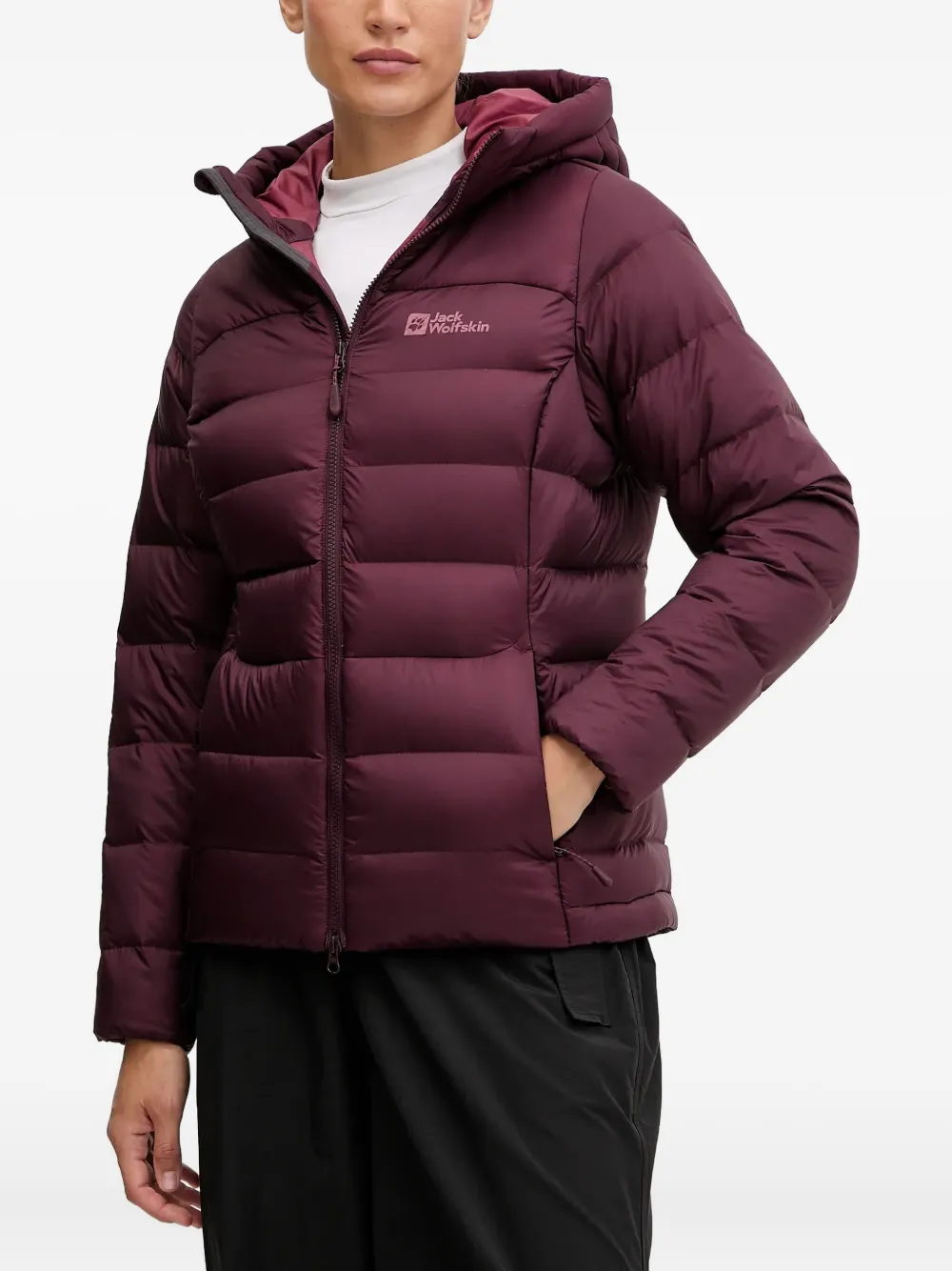 JACK WOLFSKIN Nebelhorn Down フーデッド パフォーマンスジャケット - パープル JACK WOLFSKIN Nebelhorn Down フーデッド パフォーマンスジャケット - パープル