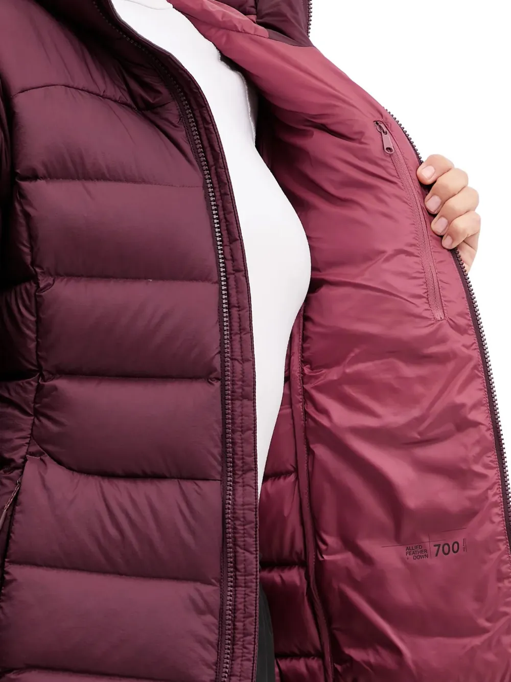 JACK WOLFSKIN Nebelhorn Down gewatteerd trainingsjack met capuchon Paars