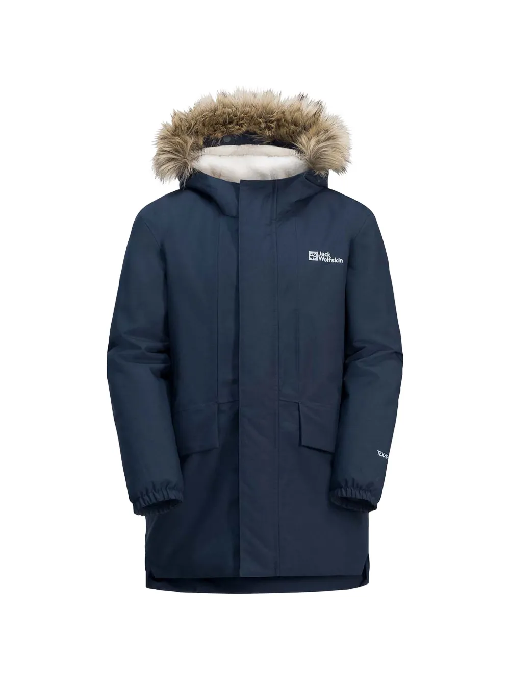 JACK WOLFSKIN faux fur hooded coat - Blu