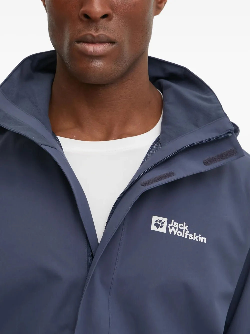 JACK WOLFSKIN Trailtime trainingsjack met capuchon en ritssluiting Blauw