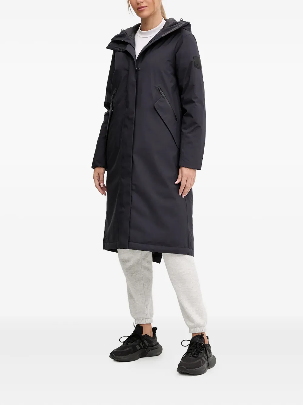 Jack Wolfskin Brandenburger Hooded Parka In Black