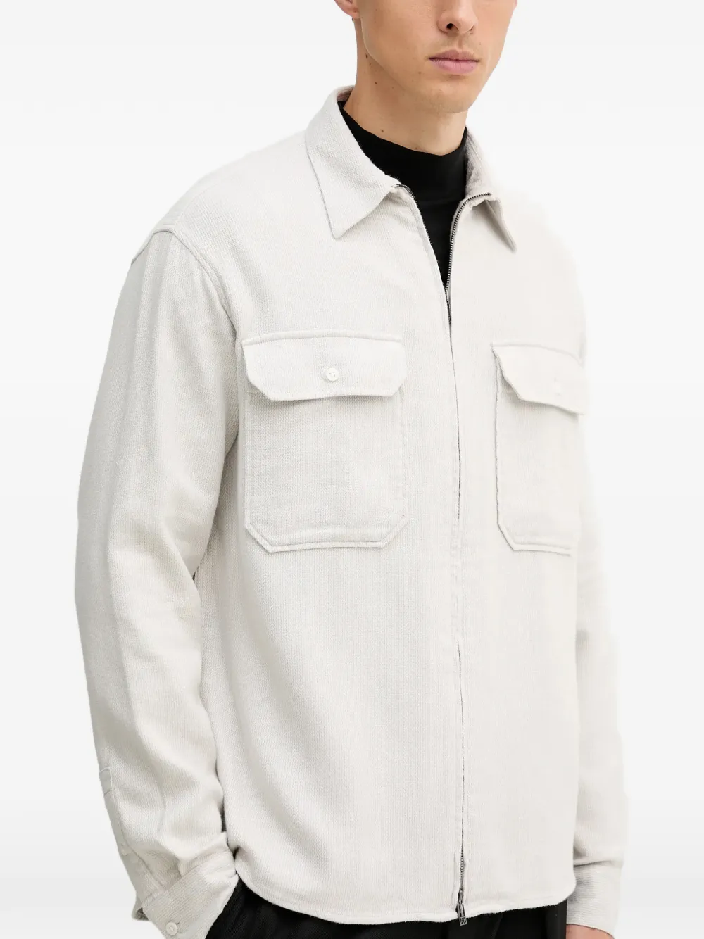  Armani Exchange Flap-pocket Zip Shirt - Neutrals 