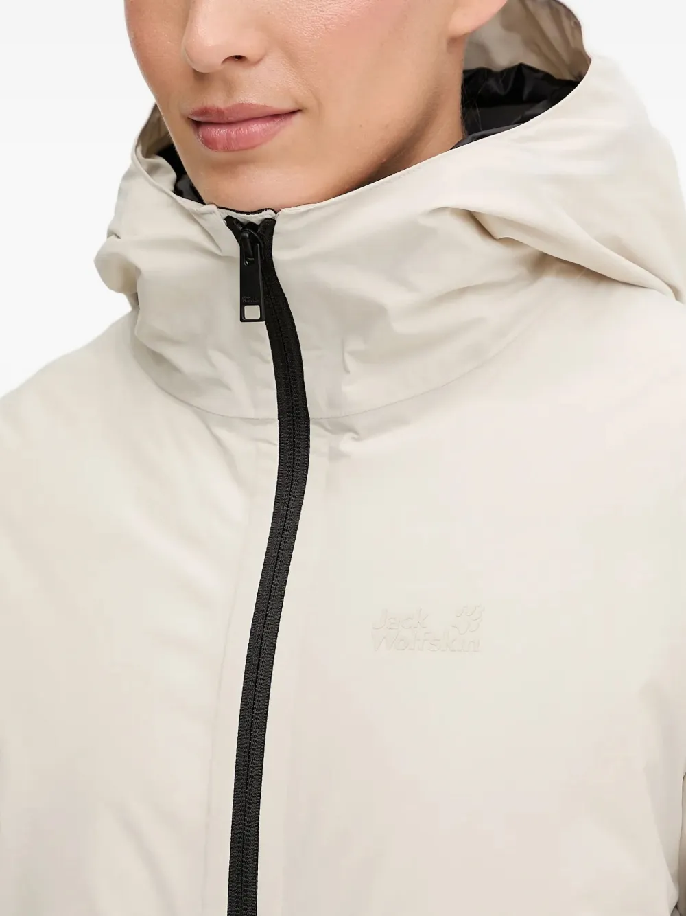 JACK WOLFSKIN Frost Haven jas met ritssluiting en capuchon Beige