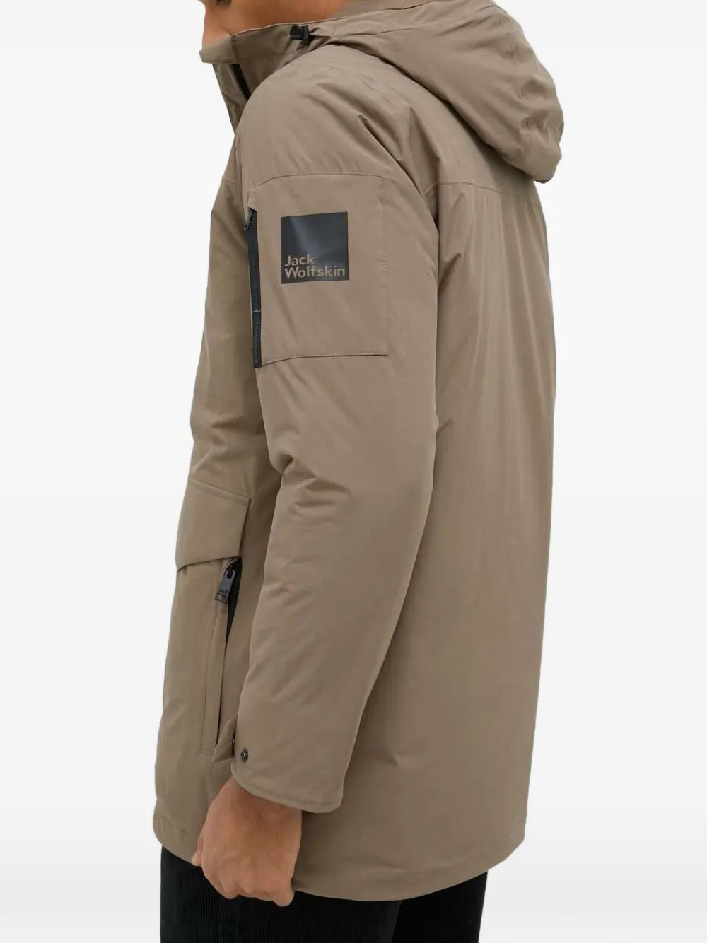  Jack Wolfskin Hooded Zip Jacket - Brown 