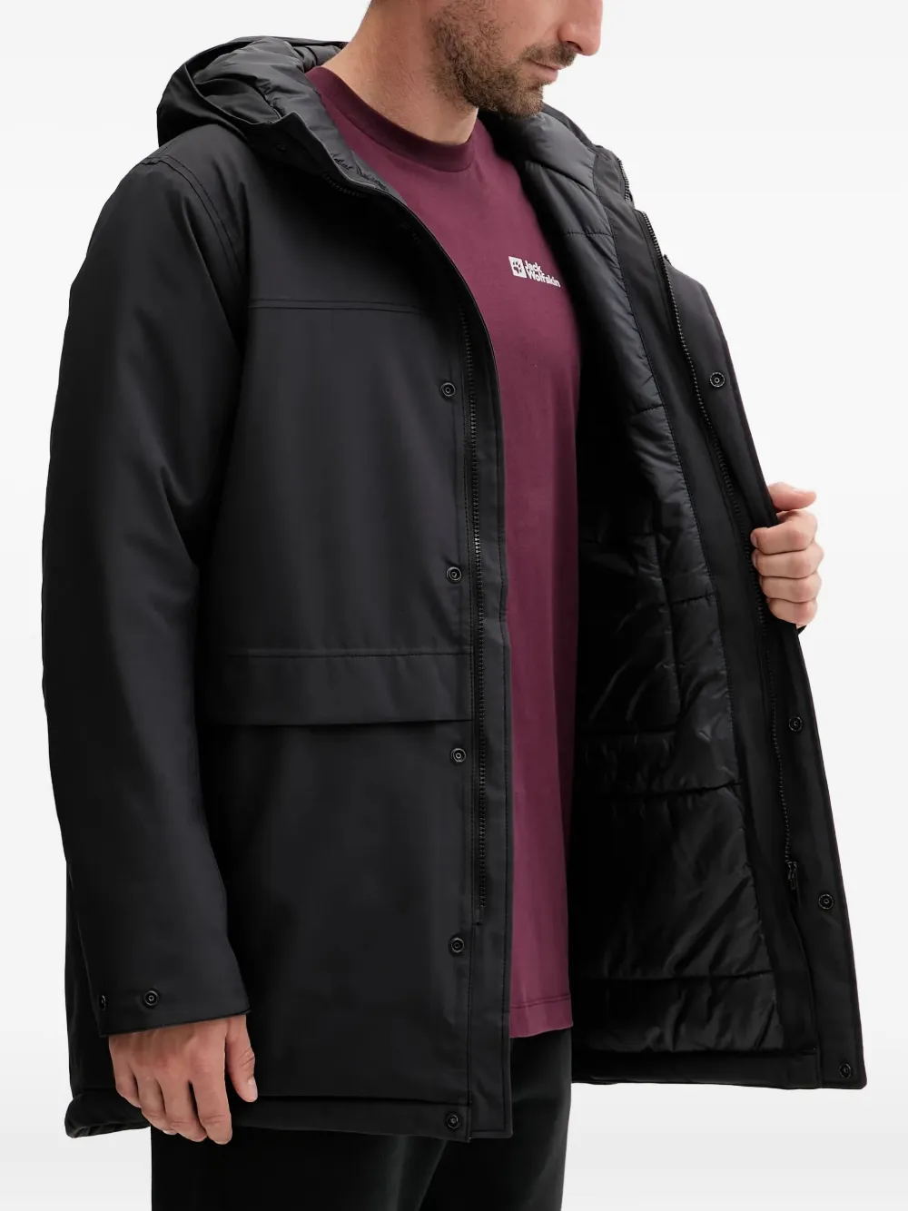 JACK WOLFSKIN Cold Camp jas met capuchon Zwart