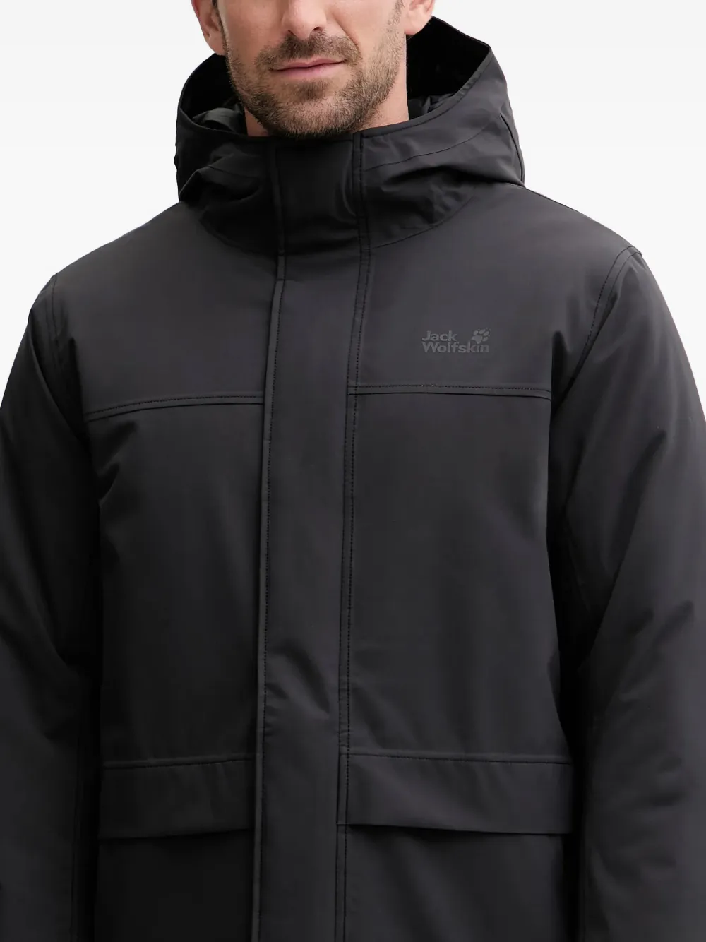 JACK WOLFSKIN Cold Camp jas met capuchon Zwart