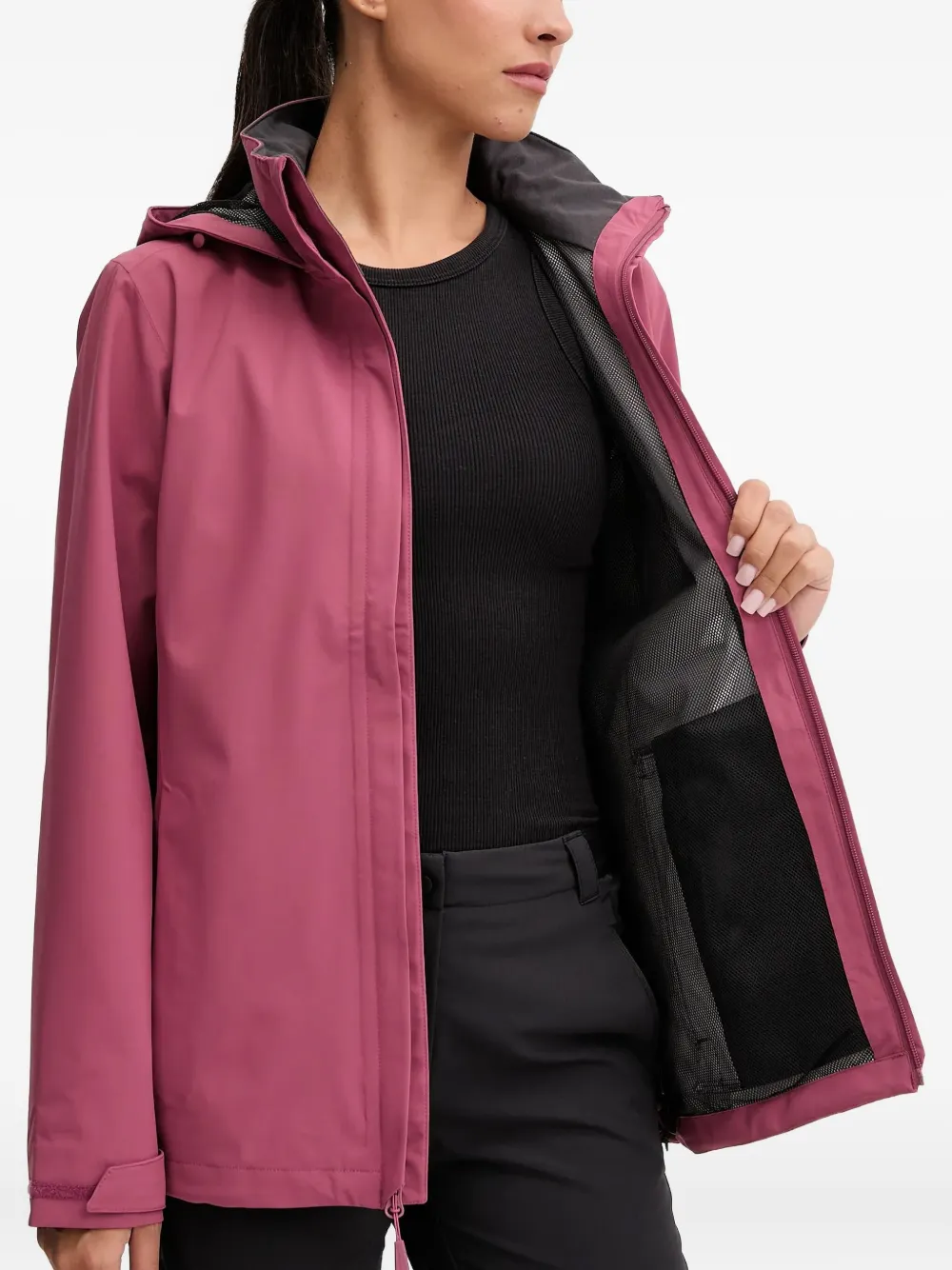 JACK WOLFSKIN Trailtime trainingsjack met capuchon en ritssluiting Roze