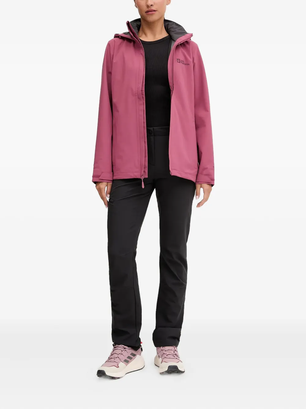 JACK WOLFSKIN Trailtime trainingsjack met capuchon en ritssluiting - Roze