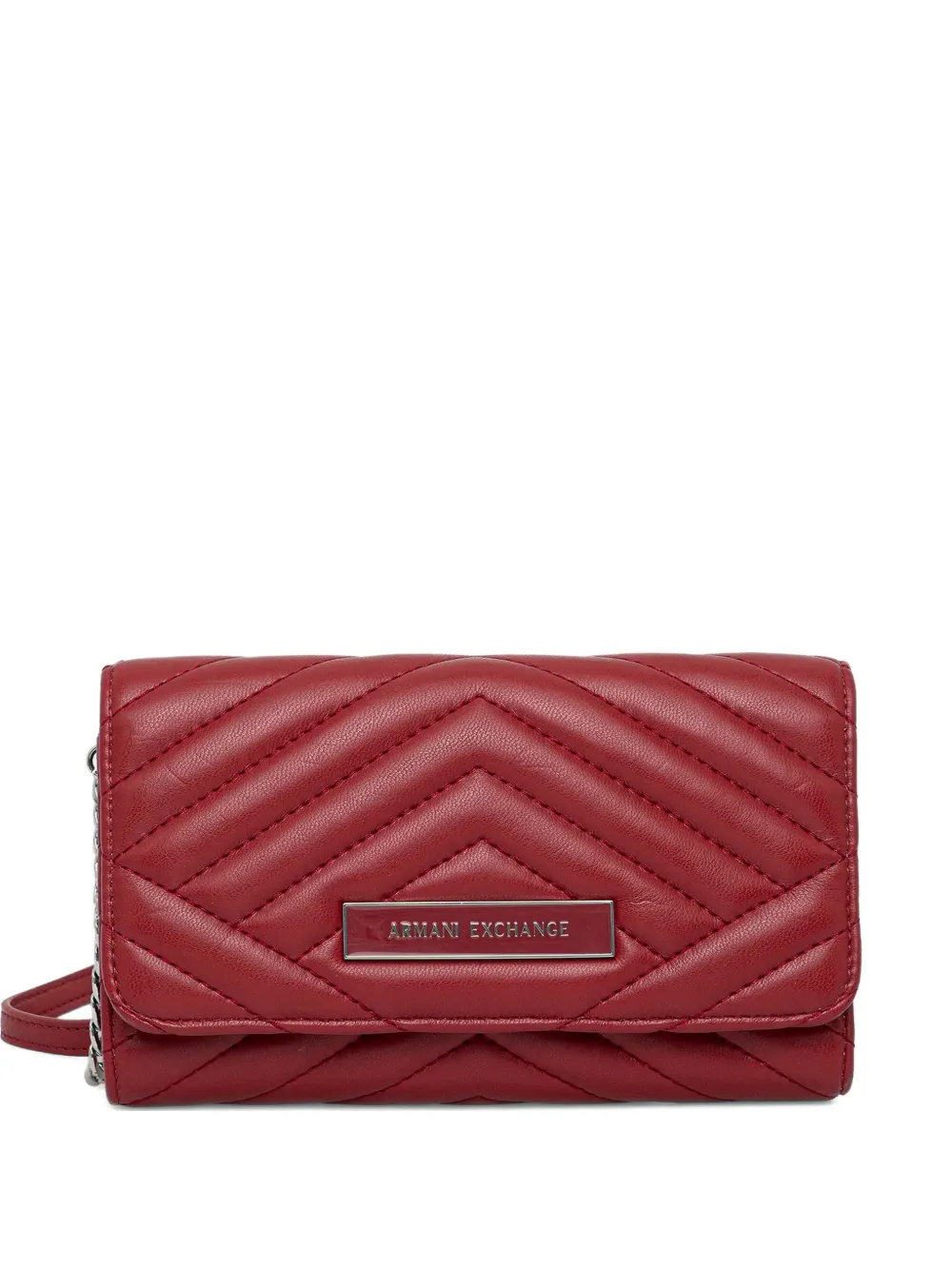 Armani Exchange logo-plaque quilted clutch bag - Rosso
