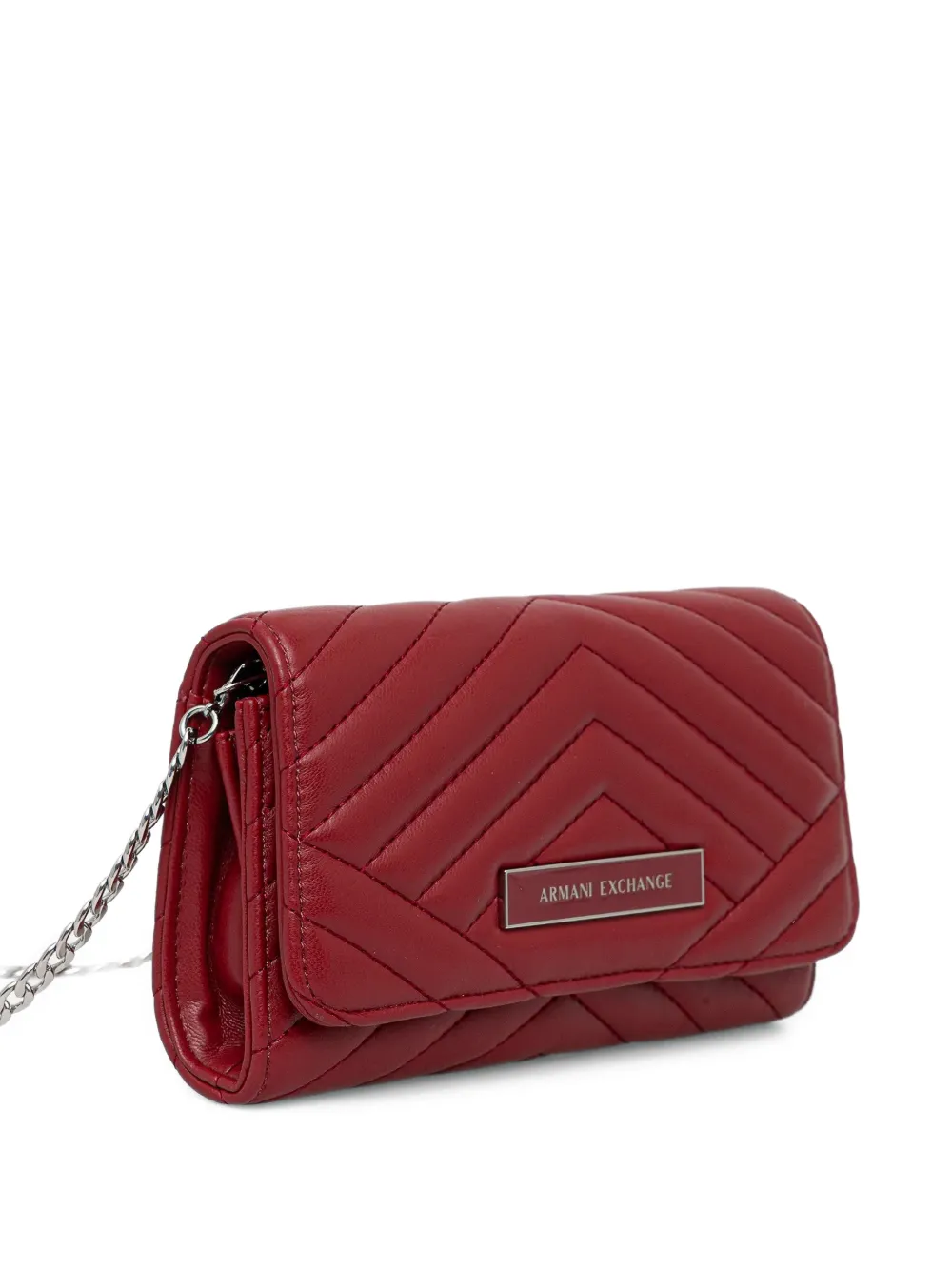 Armani Exchange logo-plaque quilted clutch bag - Rood