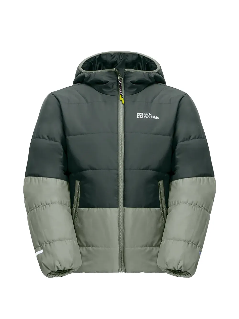 JACK WOLFSKIN hooded colourblock jacket - Verde