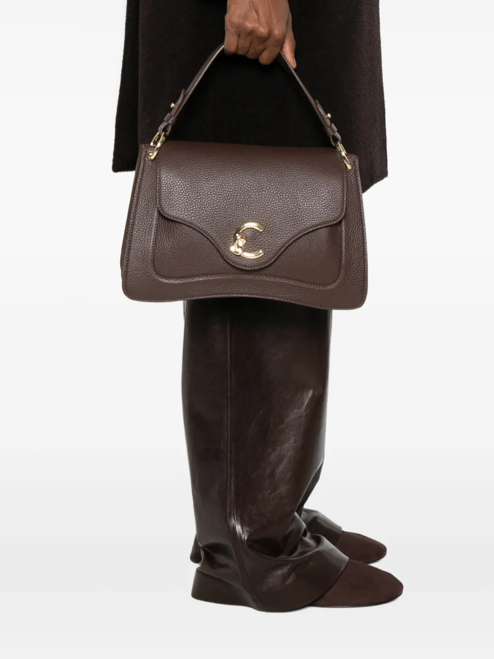 Coccinelle Shopper met logoplakkaat Bruin